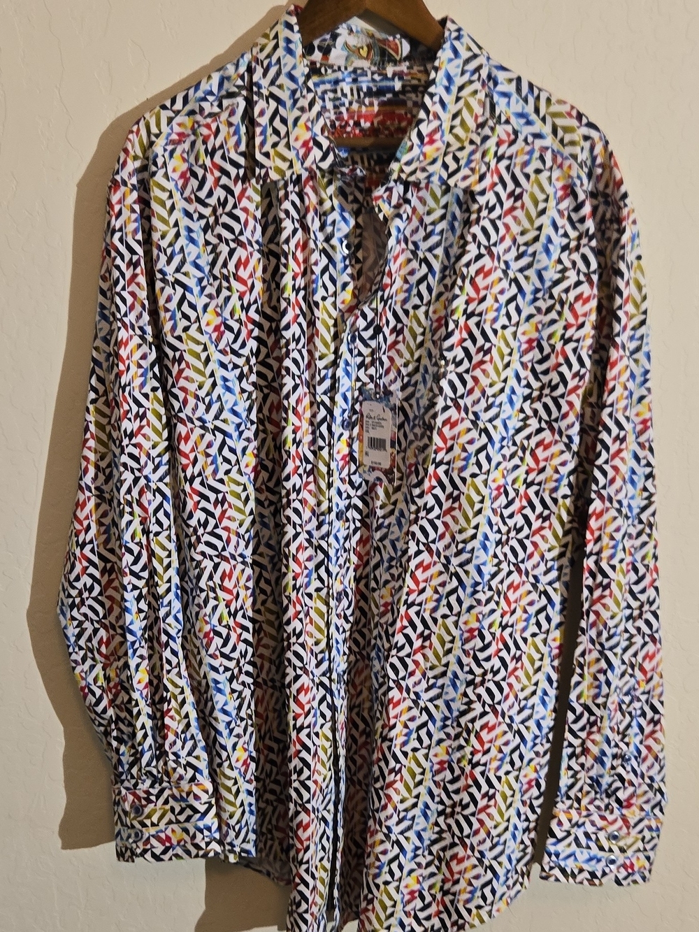Men's Multicolor Geometric Long-Sleeve Shirt